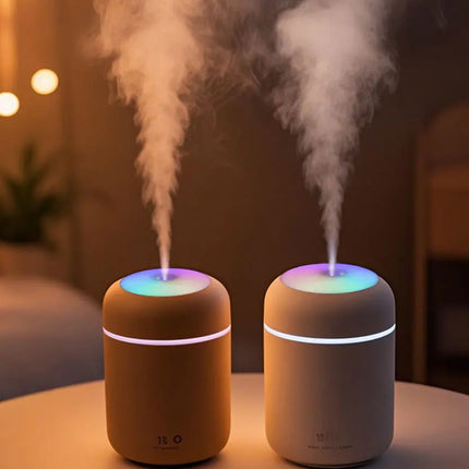 300ml Aromatherapy Diffuser Humidifier Air Purifier Car Home Use Seven-color Light Aromatherapy Essential Oil