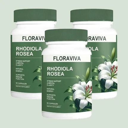 3 X Limited time sale -50% off a packRhodiola RoseaPeptide Capsules Floraviva Rhodiola Rosea Capsules - 60 Count for Stress Support Mental Clarity & Natural Energy - Supports Immune Function