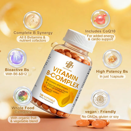 iMATCHME Compound Vitamin B Capsule with Vitamin B2，B6 ，B12 Inositol & Biotin Relieve Stress & Immune System Support Heart Health Brain Function，Mood