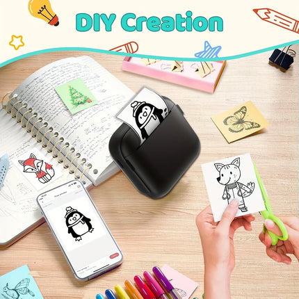 Portable Thermal Printer Instant Printing Compatible with iOS Android for Photos Labels Notes Great Gift