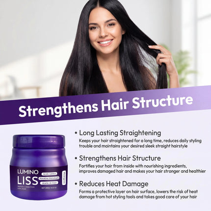 Protein Hair Correcting Cream Long Lasting Smoothing Straightening Treatment Reduces Frizz Heat Protection Easy Application Strengthens Hair Cream
