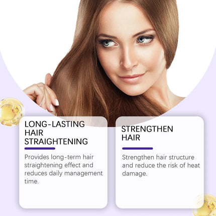 2PCS Keratin Hair Straightening Cream Moisturizing Reduce Frizzing Enhance Smoothness Repairing Damaged Hair Lasting Effect Hair Straighten Cream