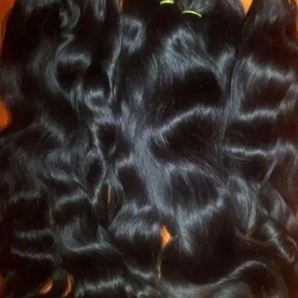 Private Label 100% Remy Virgin Human Extensions 12a Cuticle Aligned Raw Indian Natural Black Machine Double Super Double Drawn