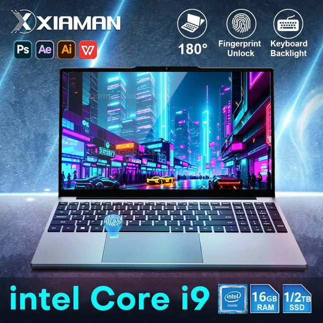 Xiaman 15.6“ Gaming Laptop Computer Intel Core i9 10980HK/9900 16GB RAM  2TB SSD Fingerprint Unlock Notebook Laptops Backlight