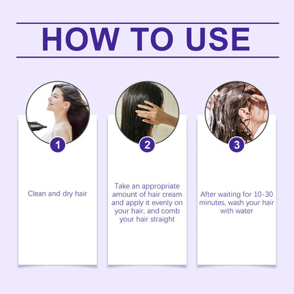 2PCS Keratin Hair Straightening Cream Moisturizing Reduce Frizzing Enhance Smoothness Repairing Damaged Hair Lasting Effect Hair Straighten Cream