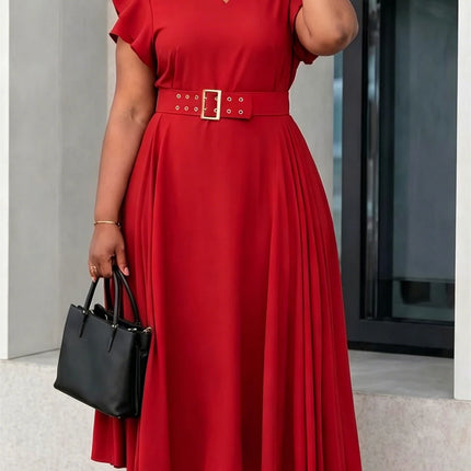 2026 Summer Ruffle Short Sleeve Dresses Elegant Women Party Evening Maxi Dress Turkey African Clothing Office Ladies Outfits