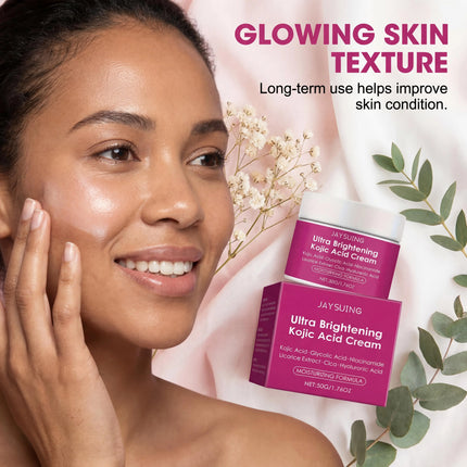 Jaysuing Kojic Acid Face Cream Ultra Brightening Skin Tone Correcting Centella Extract Barrier Repair Hydrating Soothing Moisturizing Daily Care
