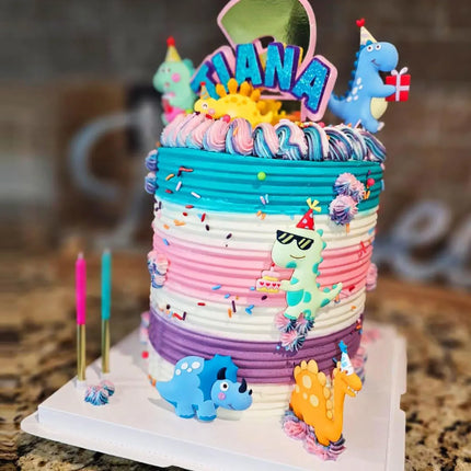 6 PCS Dinosaur Cake Toppers Little Dinosaur Birthday Party Decor Dinosaur Party Favors Three Rex Cake Decoration Party Supplies