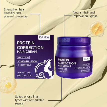 2PCS Keratin Hair Straightening Cream Moisturizing Reduce Frizzing Enhance Smoothness Repairing Damaged Hair Lasting Effect Hair Straighten Cream