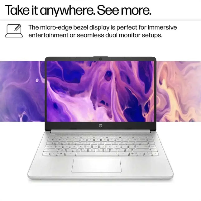 HP 14" Business Laptop,Intel Processor N150,16GB RAM,384GB Storage(128GB UFS+256GB Micro SD),WiFi 6,1-Year Office 365 - Silver