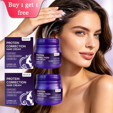 2PCS Keratin Hair Straightening Cream Moisturizing Reduce Frizzing Enhance Smoothness Repairing Damaged Hair Lasting Effect Hair Straighten Cream