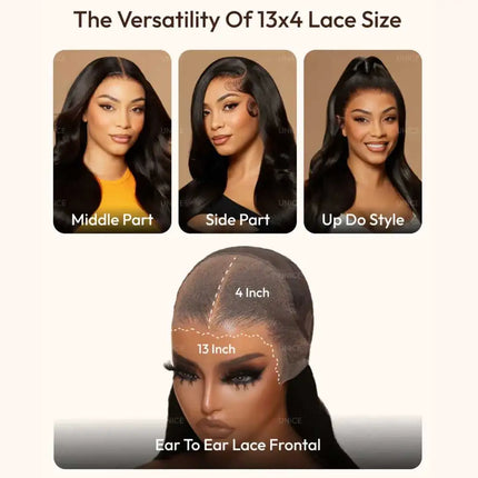 2-in-1 Straight to Water Wave 100% Human Hair Wig Dream Curl 13x4 Lace Front Glueless Wig Wet and Wavy Drawstring Wig