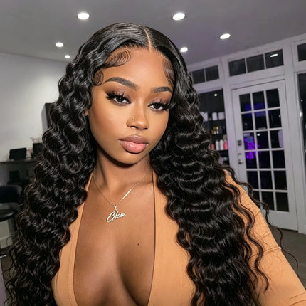 250% Density 13x4 13x6 HD Lace Front Wig Brazilian Loose Deep Wave Human Hair Wig Natural Black Glueless Hair Wigs For Women