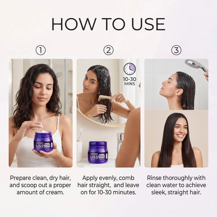 Protein Hair Correcting Cream Long Lasting Smoothing Straightening Treatment Reduces Frizz Heat Protection Easy Application Strengthens Hair Cream