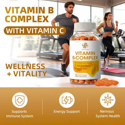 iMATCHME Compound Vitamin B Capsule with Vitamin B2，B6 ，B12 Inositol & Biotin Relieve Stress & Immune System Support Heart Health Brain Function，Mood