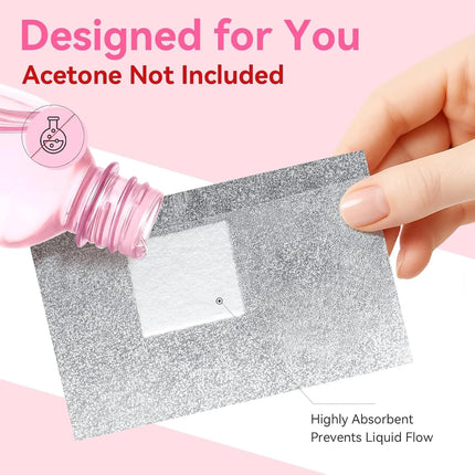 100PCS Soak Off Nail Foil Wraps Pre-Attached Cotton Pads for Gel Polish Acrylic Dip Powder Builder Gel Nail Glue Removal Manicur