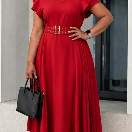 2026 Summer Ruffle Short Sleeve Dresses Elegant Women Party Evening Maxi Dress Turkey African Clothing Office Ladies Outfits