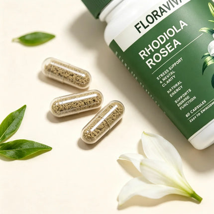 3 X Limited time sale -50% off a packRhodiola RoseaPeptide Capsules Floraviva Rhodiola Rosea Capsules - 60 Count for Stress Support Mental Clarity & Natural Energy - Supports Immune Function