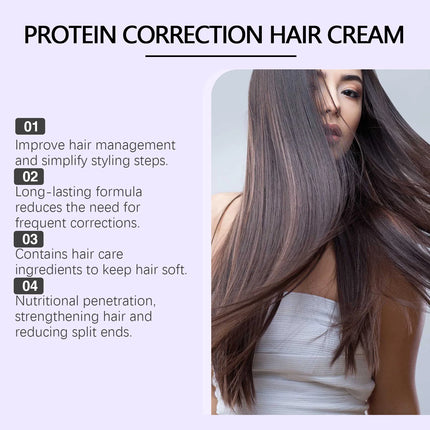 2PCS Keratin Hair Straightening Cream Moisturizing Reduce Frizzing Enhance Smoothness Repairing Damaged Hair Lasting Effect Hair Straighten Cream