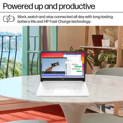 HP 14" 2025 Business Laptop,Intel Celeron N4500,16GB RAM,320GB Storage,1-Year Office 365,WiFi 6,Windows 11 S,Snowflake White
