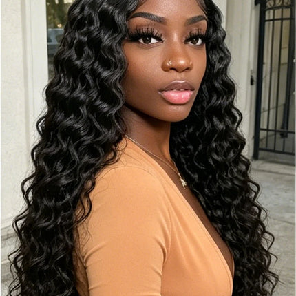 250% Density 13x4 13x6 HD Lace Front Wig Brazilian Loose Deep Wave Human Hair Wig Natural Black Glueless Hair Wigs For Women