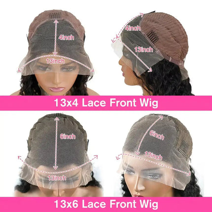 250% Density 13x4 13x6 HD Lace Front Wig Brazilian Loose Deep Wave Human Hair Wig Natural Black Glueless Hair Wigs For Women
