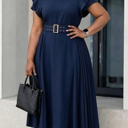 2026 Summer Ruffle Short Sleeve Dresses Elegant Women Party Evening Maxi Dress Turkey African Clothing Office Ladies Outfits