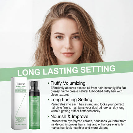 Eelhoe Fluffy Hair Styling Spray Keratin Biotin Glossy Elastic Root Lift Long Lasting Hold Volumizing Texture Thickening Hair Setting Spray