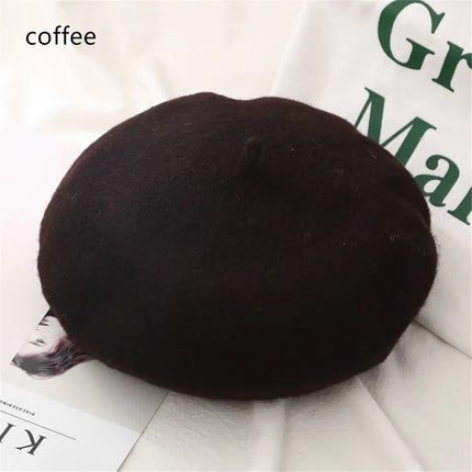 Women Girls Beanie Baggy Autumn Beret Hat Flat Cap Hat Felt Berets Wool Beret Cap