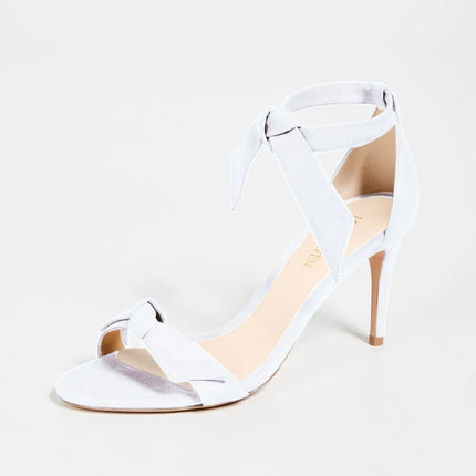 LOSLANDIFEN 2026 New Open Toe Bow Ankle Strap Women Sandals High Heels Ladies Shoes Buckle 9cm Mid Heel Summer Sandal Plus Size