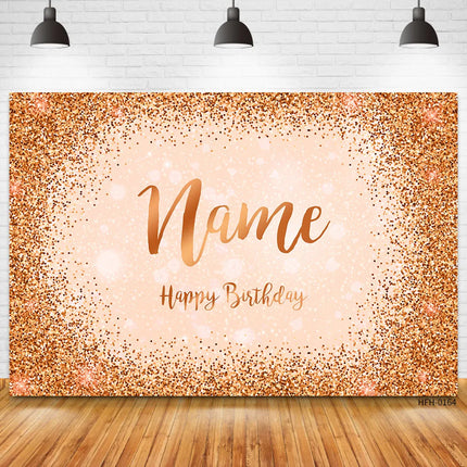 Custom Name Photo Gold Silver Glitter Birthday Party Banner Backgrounds Baby Shower DIY Birthday Photography Backdrops Photocall