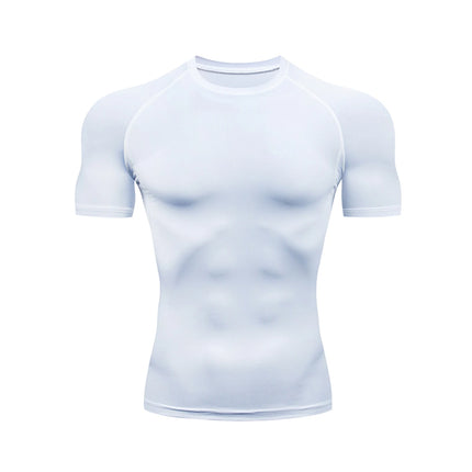 Men's Summer Sports Top Short-Sleeved Quick Drying T-Shirt for Fitness Jogging Volleyball Basketball Gym Fitness Sets