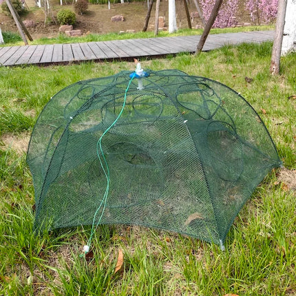 12 Holes Crab Fish Trap Foldable Fishing Bait Trap Cast Net Cage for Catching Small Bait Fish Eels Crab Lobster Minnows Shrimp