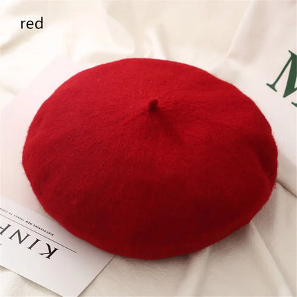Women Girls Beanie Baggy Autumn Beret Hat Flat Cap Hat Felt Berets Wool Beret Cap