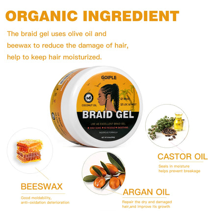 Hair Wax Cream Edge Control Smooth Hold Styling Braiding Gel Tames Frizz Edges Hair Gel Loc Twist Gel Braid Gel