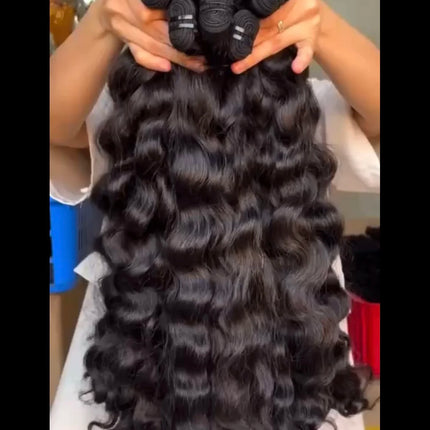 US Ship Cambodian Natural Wavy Raw Hair Double Wefts Raw Burmese Curly Hair Bundles for Black Women Indian Curly Raw Human Hair