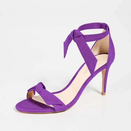 LOSLANDIFEN 2026 New Open Toe Bow Ankle Strap Women Sandals High Heels Ladies Shoes Buckle 9cm Mid Heel Summer Sandal Plus Size