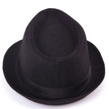 Men Women Vintage Panama Casual Travel Sunscreen Straw Knit Top Hat Brief Style Flax Gentleman Wide Brim Jazz Church Cap R83