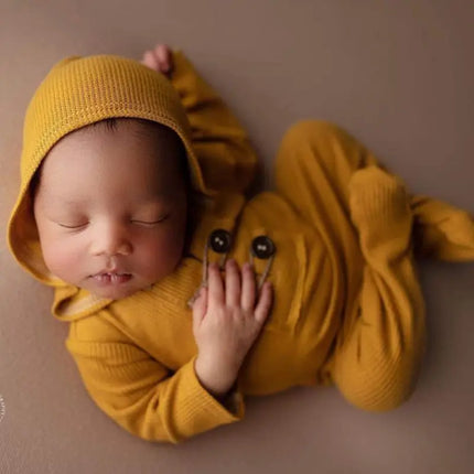 Newborn Photography Props Baby Boy Romper Hat Footed Sleeper Pants Christmas Outfit Photo Shoot Studio Accessories Set