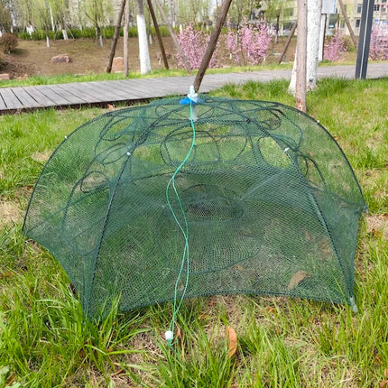 12 Holes Crab Fish Trap Foldable Fishing Bait Trap Cast Net Cage for Catching Small Bait Fish Eels Crab Lobster Minnows Shrimp