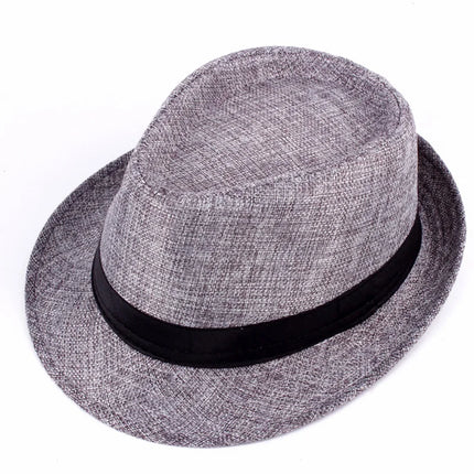 Men Women Vintage Panama Casual Travel Sunscreen Straw Knit Top Hat Brief Style Flax Gentleman Wide Brim Jazz Church Cap R83