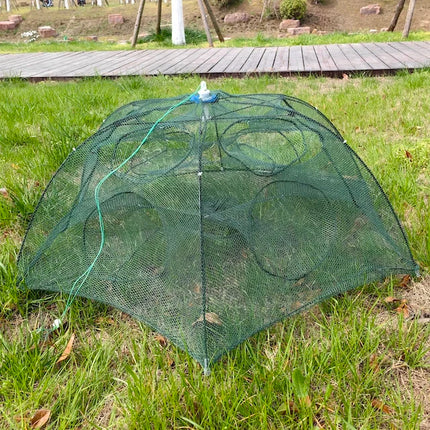 12 Holes Crawfish Trap Crab Fish Trap,Foldable Fishing Bait Trap Cast Net Cage