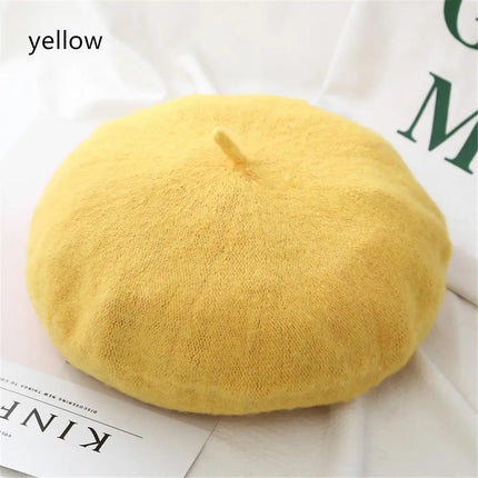 Women Girls Beanie Baggy Autumn Beret Hat Flat Cap Hat Felt Berets Wool Beret Cap