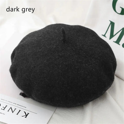 Women Girls Beanie Baggy Autumn Beret Hat Flat Cap Hat Felt Berets Wool Beret Cap