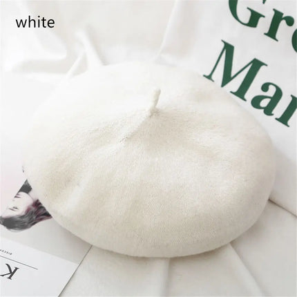 Women Girls Beanie Baggy Autumn Beret Hat Flat Cap Hat Felt Berets Wool Beret Cap