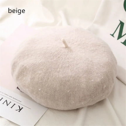 Women Girls Beanie Baggy Autumn Beret Hat Flat Cap Hat Felt Berets Wool Beret Cap