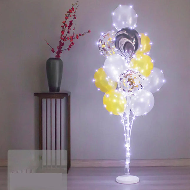 13Tubes LED Glow Balloon Stand Holder Balloon Stick Happy Birthday Balloon Kids Baby Shower Adult Wedding Party Decoration