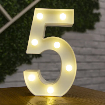Alphabet Letter LED Lights Luminous Number Lamp Battery Warm Night Light for Home Wedding Birthday Christmas Party Decoration