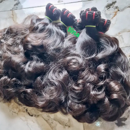 US Ship Cambodian Natural Wavy Raw Hair Double Wefts Raw Burmese Curly Hair Bundles for Black Women Indian Curly Raw Human Hair