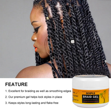 Hair Wax Cream Edge Control Smooth Hold Styling Braiding Gel Tames Frizz Edges Hair Gel Loc Twist Gel Braid Gel